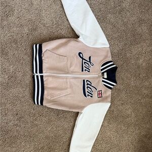 Club L London Kids Varsity Jacket in Tan and White